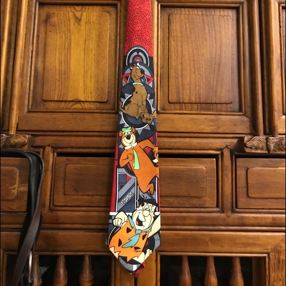 Vintage 1994 Lakeside Apparel Cartoon Network Neck Tie Flintstones Yogi Bear - Picture 10 of 13